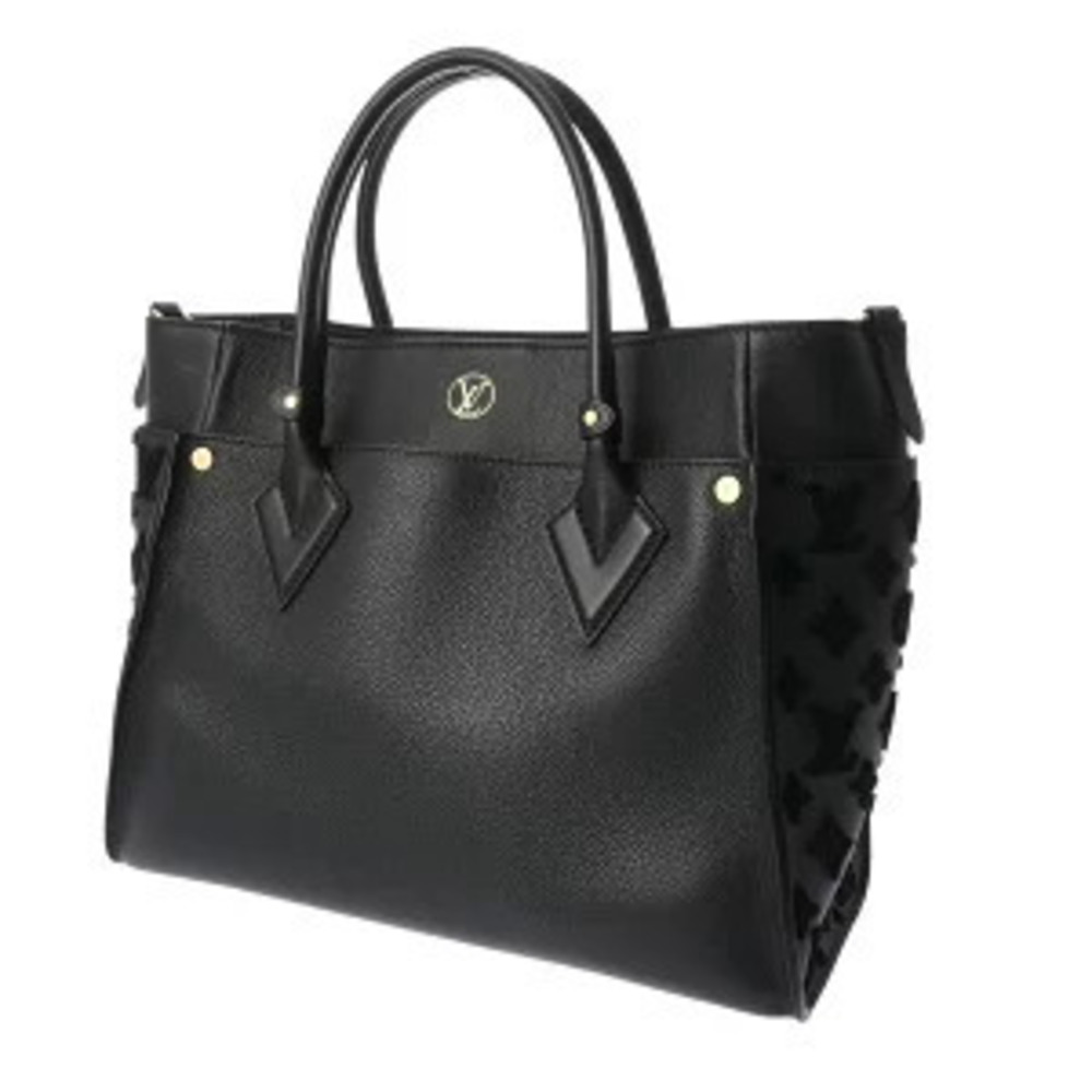 Louis Vuitton Leather On Monogram Tuftage Handbag Black Noir Side My Calf